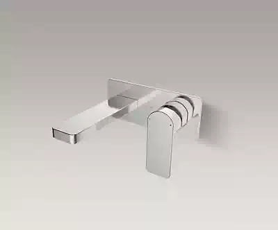 Kohler K-22567T-4-CP AF BN RGD if Square single wall water outlet washbasin faucet 215mm