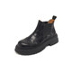 Jiaowenxi thick-soled Chelsea boots, thick-heeled short boots, women's spring and autumn single boots, genuine leather and nude boots, British style Martin boots