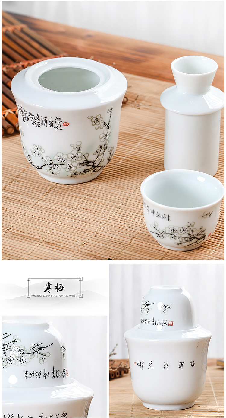 Jingdezhen rượu vang vàng ấm rượu vang nồi gốm hộ gia đình hai hai rượu vang trắng rượu vang nóng rượu sake vì lẩu nóng bộ rượu vang