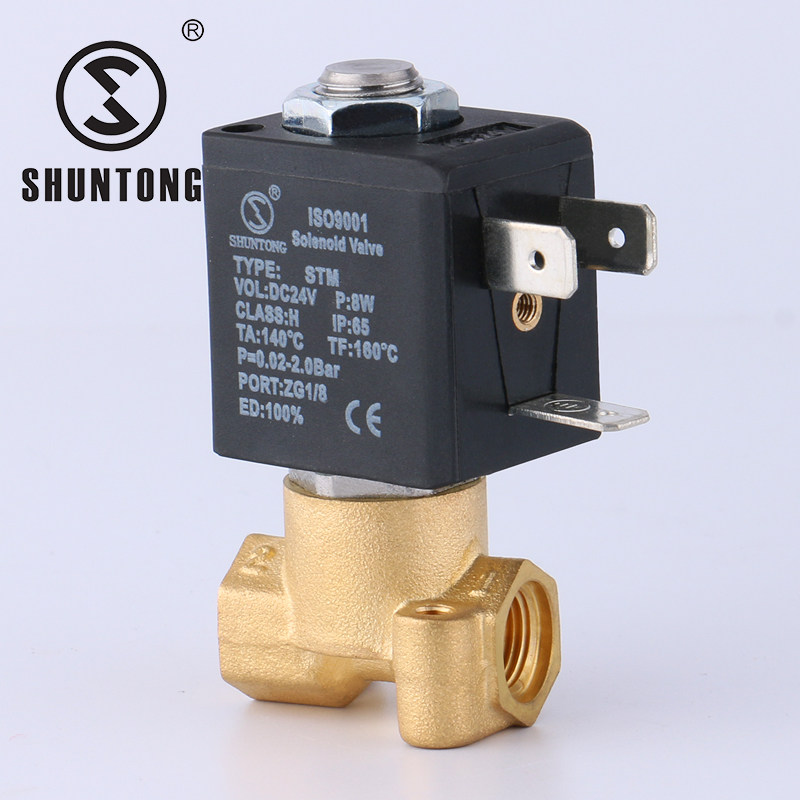 Shuntong STM micro direct type AC220V solenoid valve 1 8 high-pressure steam solenoid valve coffee machine solenoid valve