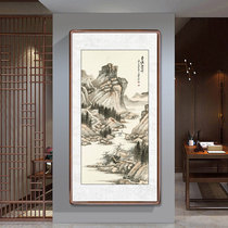 New Chinese painting landscape painting entrance decoration painting vertical version of Feng Shui relying on mountain painting landscape painting hanging painting