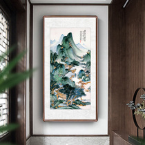 New Chinese-style entrance decoration painting vertical corridor aisle end mural painting famous Chinese painting landscape painting background wall