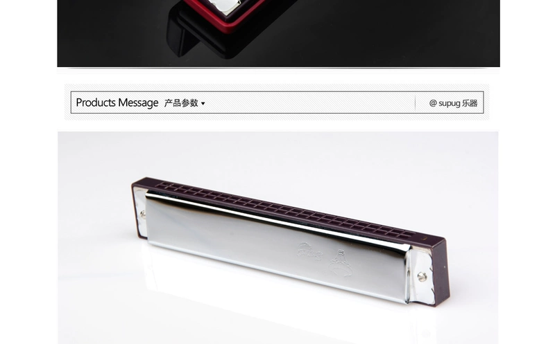 Supug Harmonica trẻ em mới bắt đầu học sinh trưởng thành trung gian 24 lỗ đa âm c chuyên nghiệp giai điệu piano - Nhạc cụ phương Tây