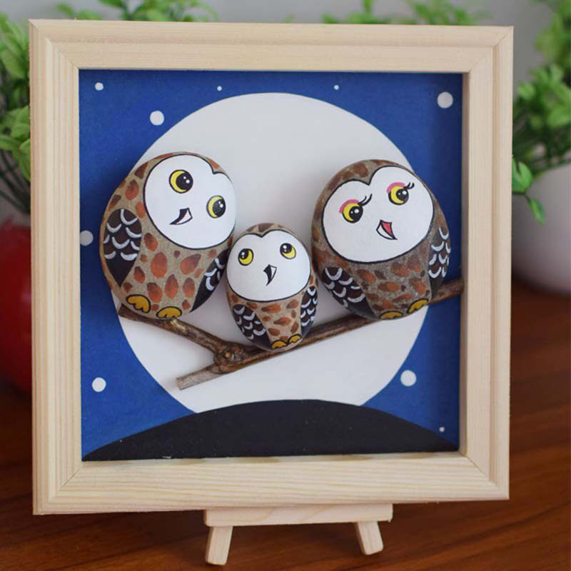 Stone painting material package acrylic children's creative art semi-finished DIY hand-painted set children's pebbles