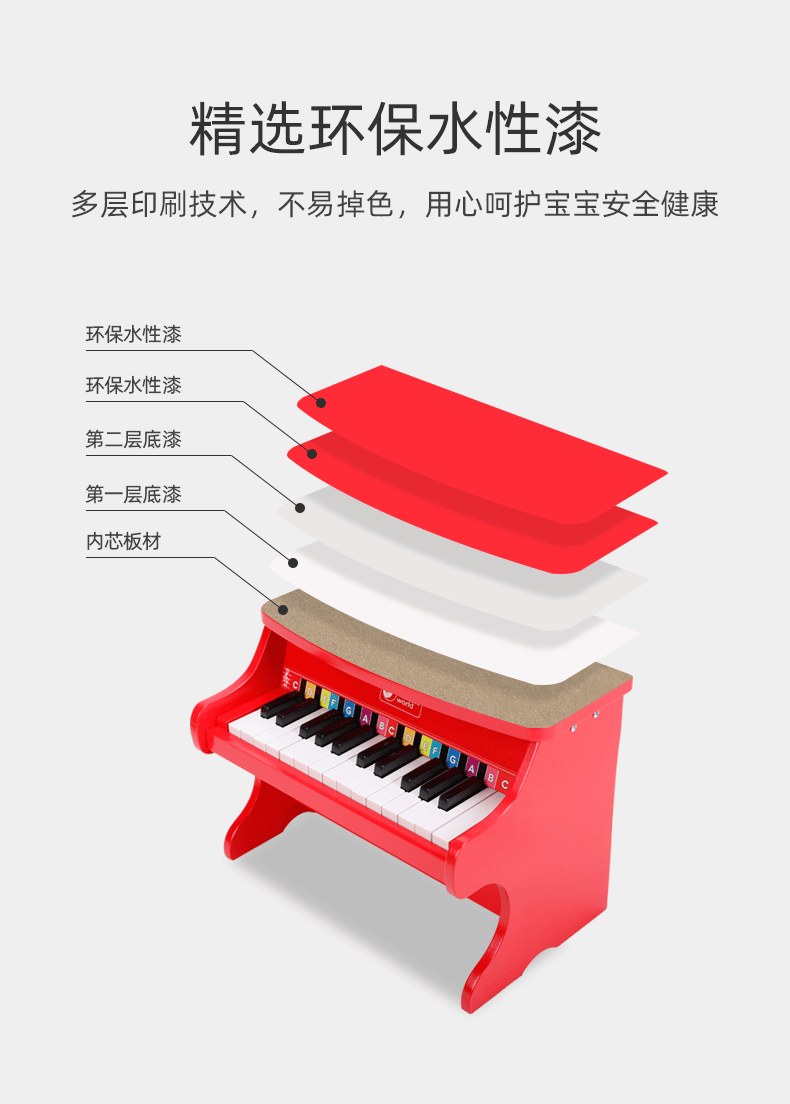 可来赛 儿童钢琴玩具 机械小钢琴 图3
