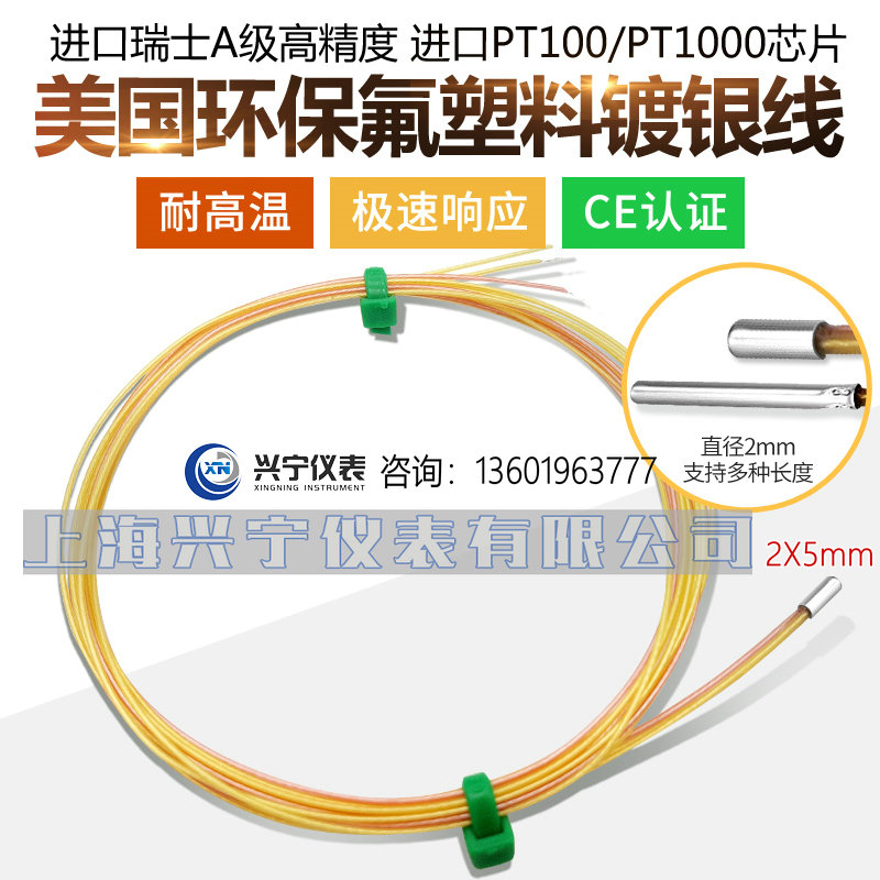 2*581015mm three-wire PT100 thermal resistance core monitor PT1000 high waterproof A temperature sensor