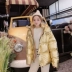 7A68 Phiên bản Hàn Quốc của bạc lỏng bề mặt sáng xuống cotton ngắn ngắn dày dày ấm áp dày mùa đông nữ áo phao dài nữ Bông