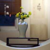 Zen vase plum bottle ceramic Chinese glaze flower Ware home living room tea table ornaments Jingdezhen small Guanyin bottle