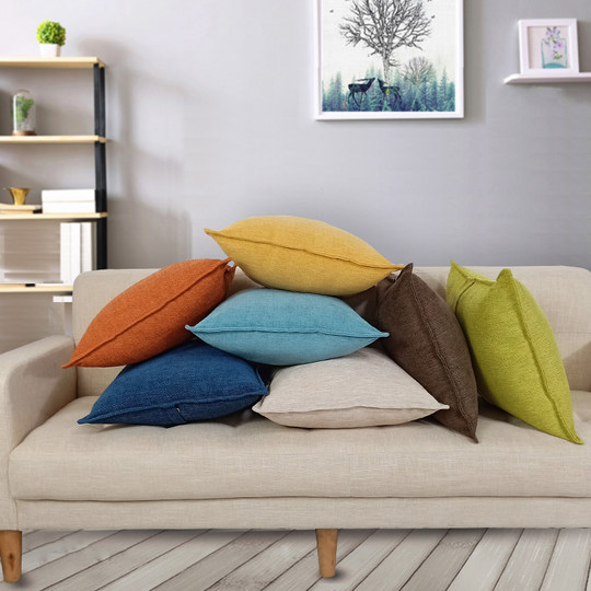 Thickened cotton and linen Nordic light luxury simple pillow living room sofa back cushion pillow modern pillowcase custom-made