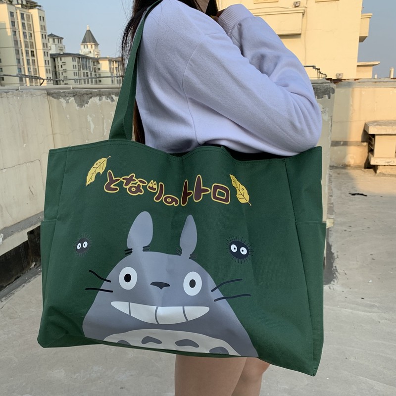 Moving large chinchilla environmental protection shopping bag folding waterproof shopping bag ins original cartoon ladies bag travel