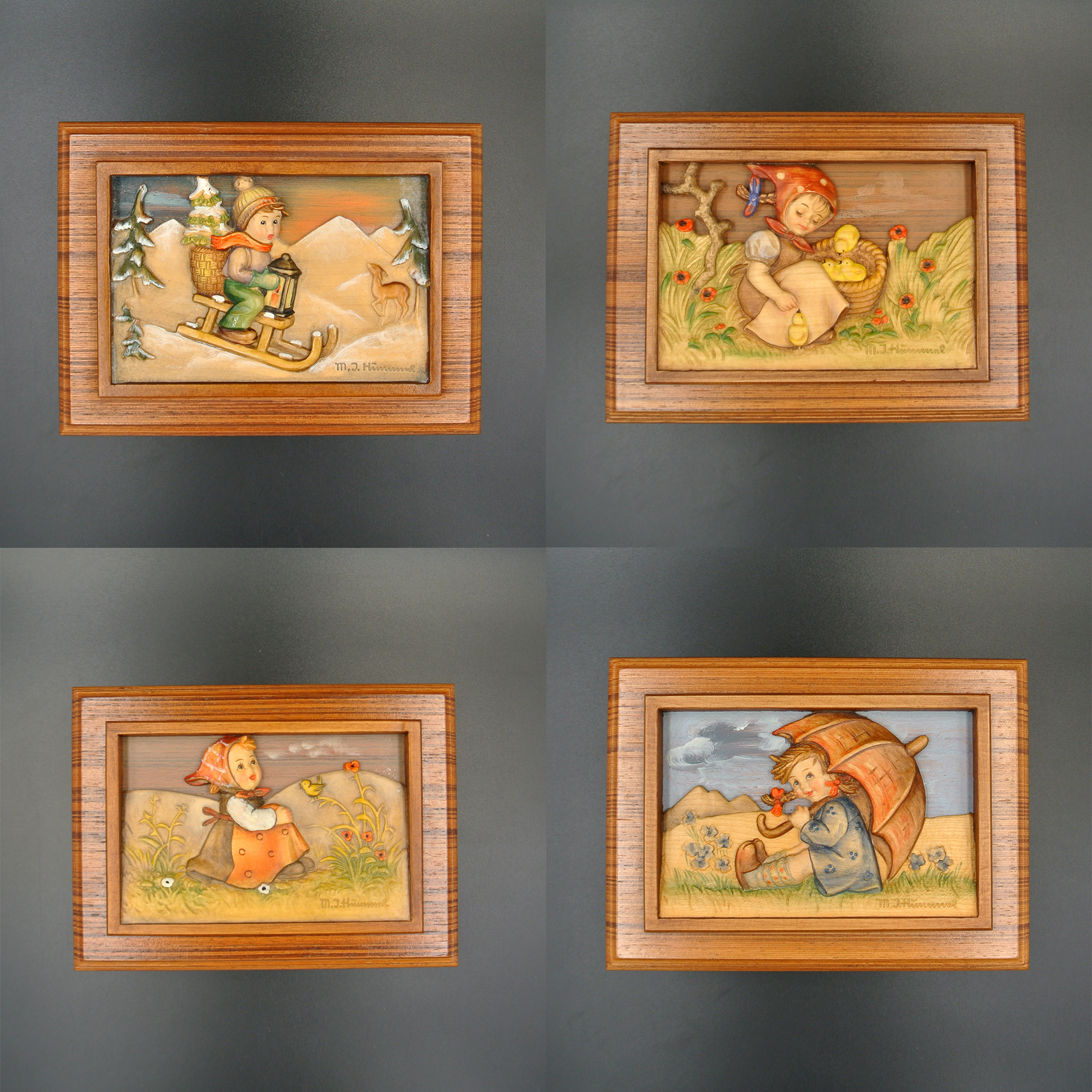 Swiss REUGE music box antique 36 comb Xi m doll GOEBEL with original box set of 4