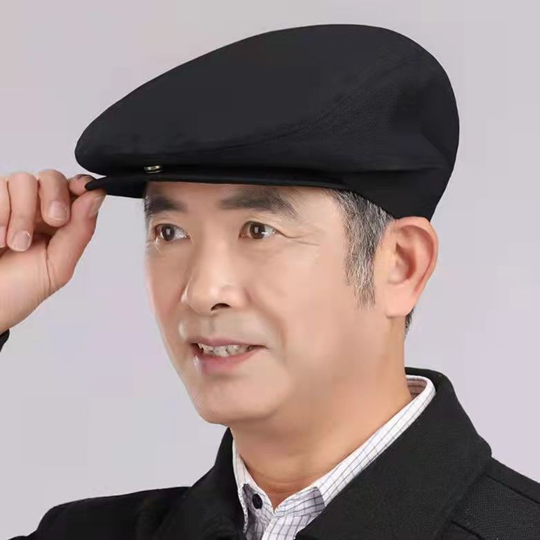 Middle-aged and elderly hats men's peaked caps spring and autumn old hat dad casual forward hat woolen warm old hat men