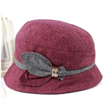 The elderly and the elderly hat lady spring and autumn mid-section mother-in-law fashion hat Mother-in-law fisherman hat Grandmother short cornice topper basin hat