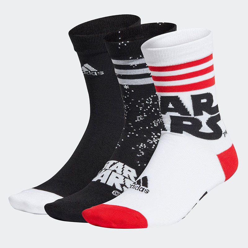 Adidas/Adidas One Pack of Three Pairs of Training Sports Socks for Older Children with Star Wars Theme Fn0978