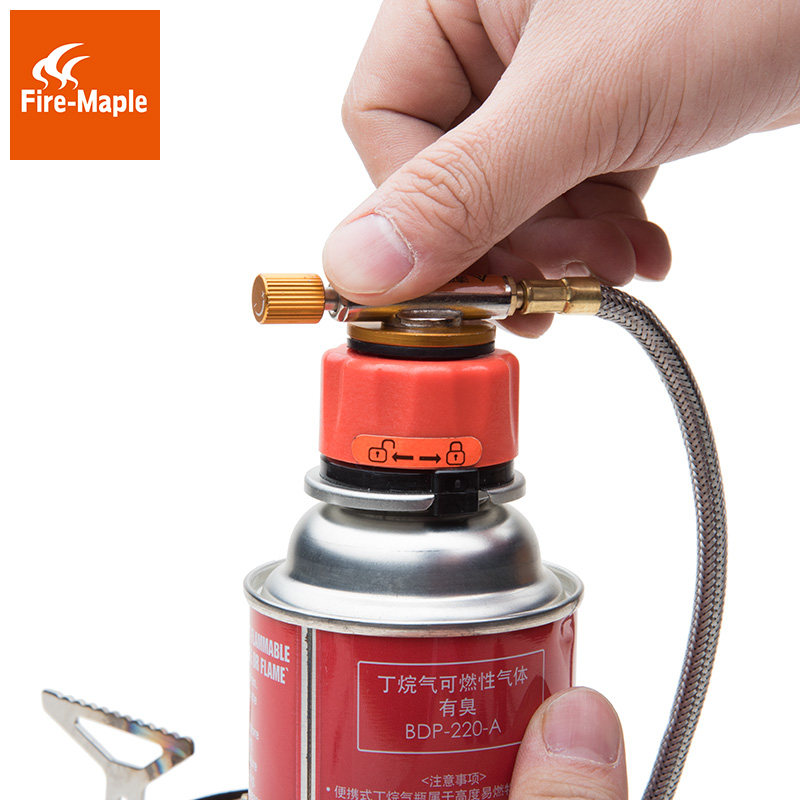 Fire maple gas tank adapter long gas tank conversion head left wheel gas tank adapter self-closed gas spray gun conversion head card