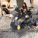 TNR Переносная складная складная складная стальная сеть стальной сети для кемпинга для пикника для барбекю Комбинированная складная стола железная полка