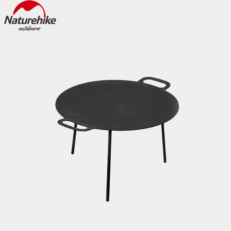 Naturehike Norwegian black iron flat-bottomed large grill outdoor camping picnic barbecue cast iron grill pan frying pan