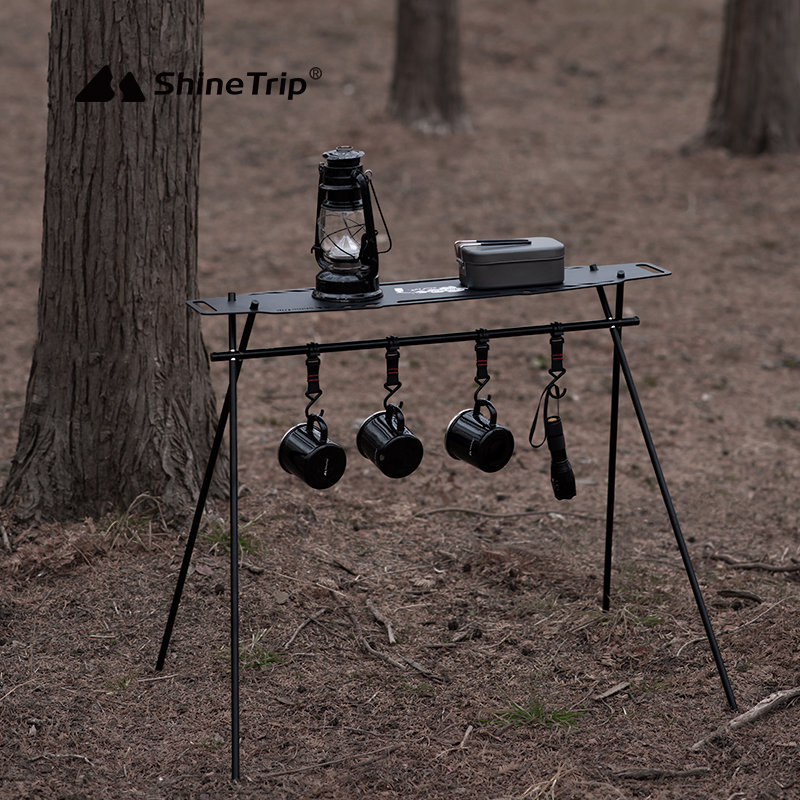 Dahe outdoor triangular shelf board portable tactical board camping folding picnic storage rack picnic tableware rack