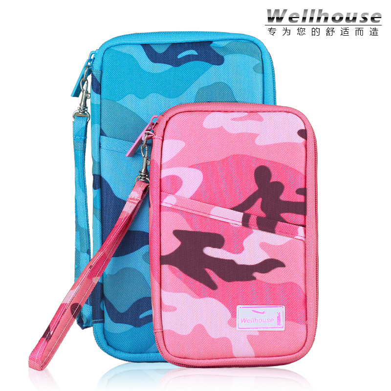 wellhouse men and women portable documents package passport cover passport package multi-function wallet travel ticket card bag