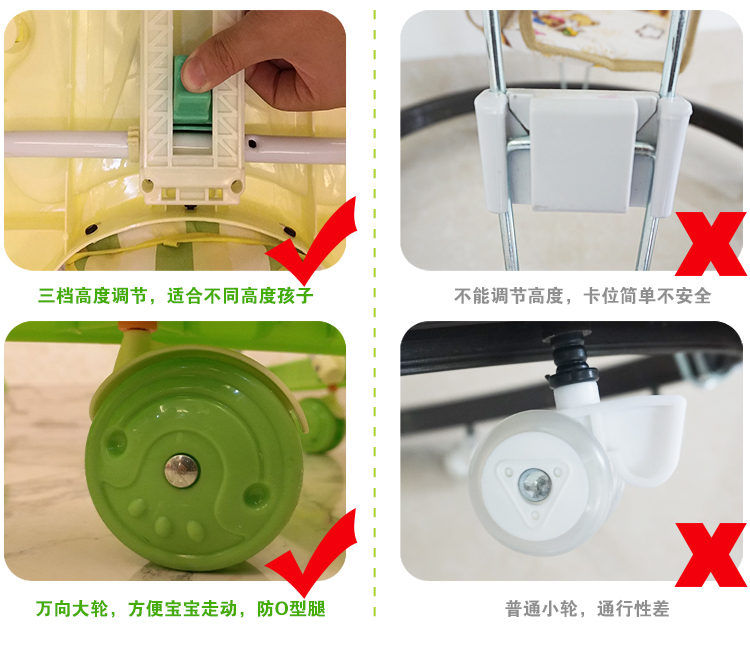 Bé sơ sinh con walker 6 7-18 tháng u-loại đa chức năng chống rollover xe đẩy có thể gập lại với âm nhạc giá xe đẩy cho bé