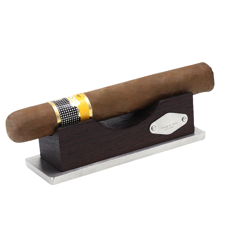 JIFENG solid wood cigar stand chicken wing wood alloy texture smoke holder single solid wood cigar stand