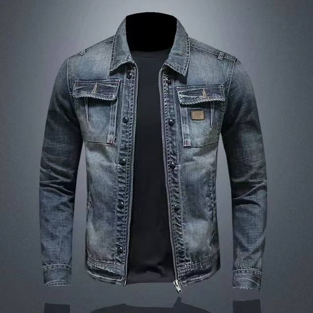 Spring and Autumn Denim Jacket for Men, European and American Style, Vintage Distressed, Slim Fit, Casual and Stylish Zipper Jacket for Men Spring and Autumn Denim Jacket for Men, European and American Style, Vintage Distressed, Slim Fit, Casual and Stylish Zipper Jacket for Men