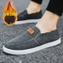 Giày nam mùa đông 2018 cộng với giày cotton dày nhung ấm, giày vải, một đôi giày thể thao lười đi giày lười giày sneaker nam chính hãng Plimsolls