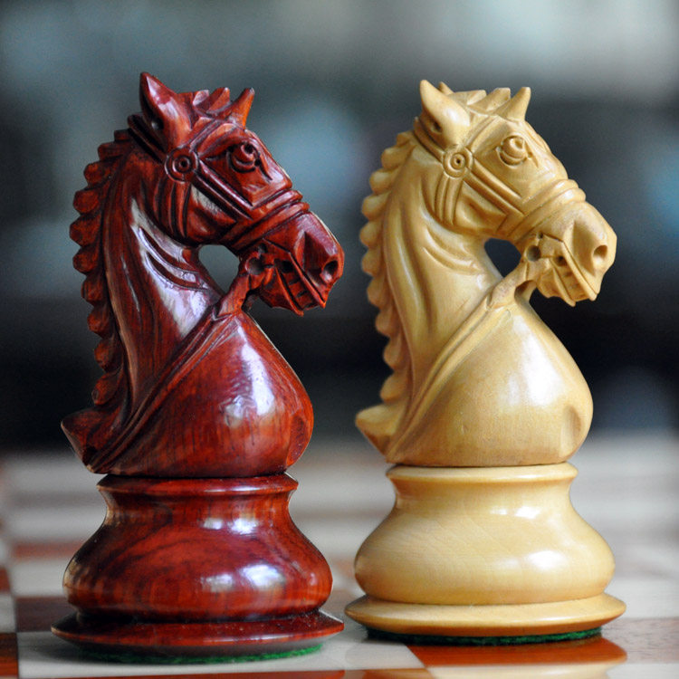 Imported large Staunton chess solid wood wooden chess piece red sandalwood boxwood collection gift ornaments