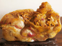 Natural Changhua Tianhuang chicken blood stone ornaments (Silk Road) nephrite base Bahrain Shoushan Laos Tianhuang stone