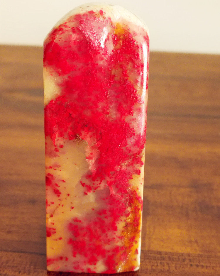 Natural Changhua chicken blood stone seal Dahongpao soft steel bottom blood red Yan Bahrain chicken blood stone Shoushan Laoguotian Huangshi