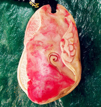 Natural Changhua chicken blood stone lotus root powder jelly pendant blessing is in front of your eyes blood red Bahrain stone Shoushan Laos Tianhuang stone