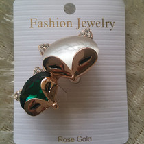 Exquisite high-end fox brooch brooch ornaments rose gold inlaid diamond with classic elements