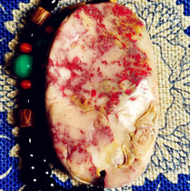 Natural Changhua Soapstone Handpiece (Blessings Before Your Eyes) Mutton Fat Blood Soft Steel Bottom Bahrain Shoushan Laos Tianhuang Stone