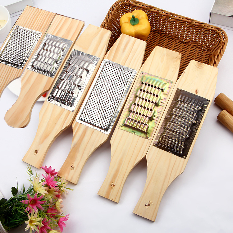 Household multi-function grater size stainless steel copper iron sheet pine board new vegetable shredding tool