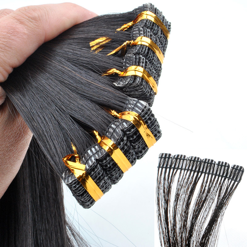 100 percent true hair New Jade seamless knitting mechanism nano-seamless PU hair long hair hair hair patch casual hot dyeing