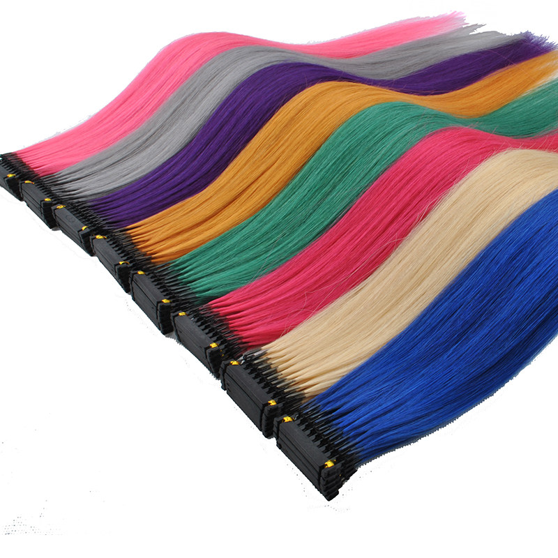 Send point real hair 6D nano invisible invisible color highlight hair extension can be ironed and rolled at will to shape hair extension piece 50cm