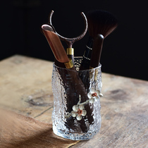 Glass tea ceremony cup set tea art six gentlemen kung fu tea set accessories complete transparent solid wood ebony ebony tea bucket