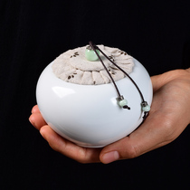 Guan Ge Ruding Jun kiln tea cans household ceramic tea cans Puer Tea Box storage packaging sealed cans