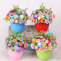 Button bouquet diy childrens handmade material package kindergarten educational hand-held flower toy Teachers Day gift