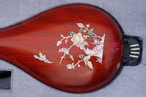 Manufacturer special promotion mahogany shaft high-quality mahogany shell carved bone flower Liuqin with box and stand
