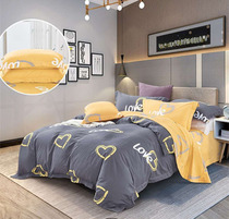 Flint four-piece single sheet single piece cotton padded quilt cover winter 1 5 m bed double 1 8 m bed