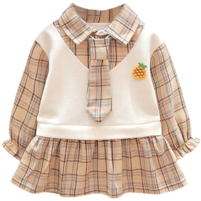 Girls spring and autumn dress skirt Western style college style British JK plaid skirt children's dress children's uniform skirt tide