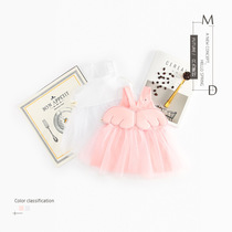 Summer Korean version of the girl Angel wings dress Female baby mesh princess dress Pure cotton childrens sling tutu adorable