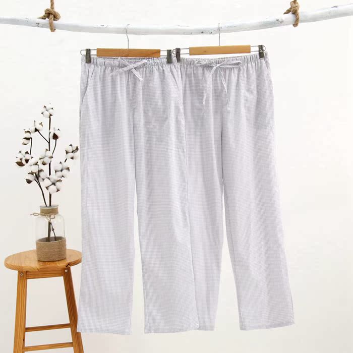 Mùa xuân hè mới quần ngủ nam và nữ quần cotton nhà cotton lỏng cotton nhà bố mẹ quần giản dị bộ mặc nhà