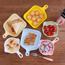 Creative ceramic with handle baking tray baked rice breakfast plate Nordic style household rice plate fruit snack plate factory direct sale