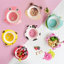 Bamboo fiber childrens tableware Rice Bowl creative cartoon animal styling home baby bowl kindergarten anti-drop Bowl