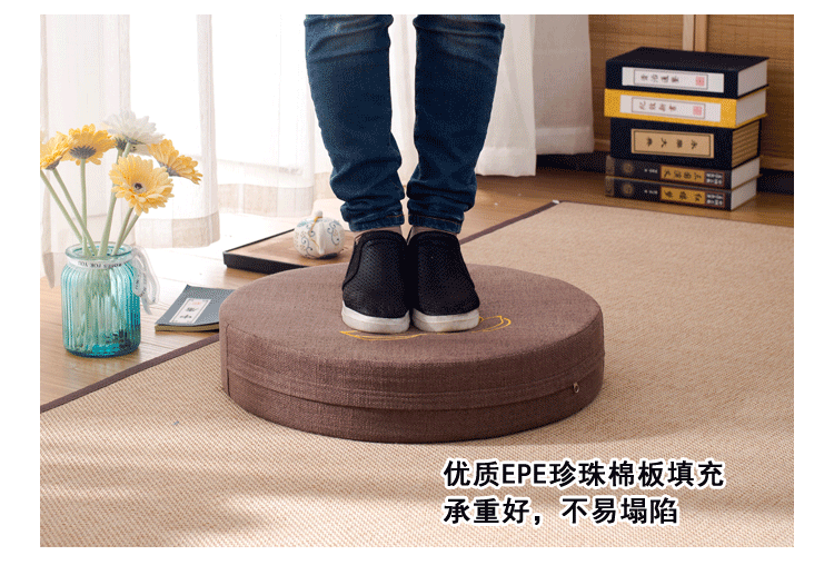 Nhật Bản futon đệm vải dày cửa sổ sàn tatami và một hình tròn thiền đệm pad chơi Baidian thể tháo rời và rửa được - Ghế đệm / đệm Sofa đêm ghế gỗ