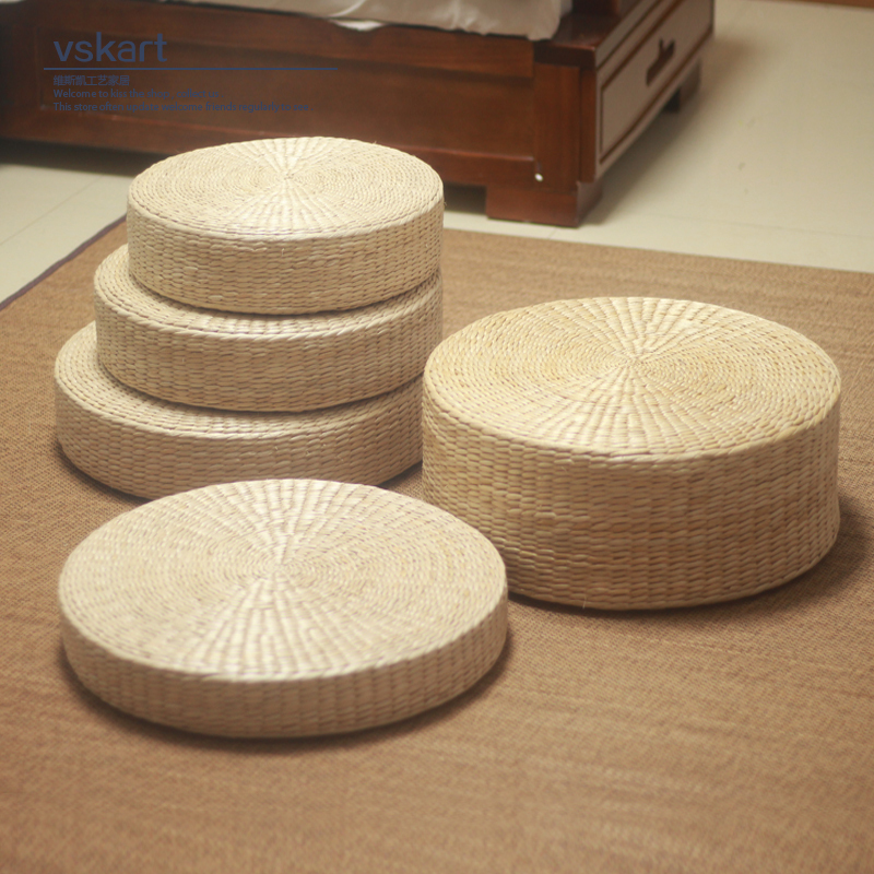 Japanese Tea Ceremony Straw Tatami Cushion, Meditation Cushion, Prayer Mat, Thickened Meditation Cushion, Zen Sitting Cushion, Straw Futon