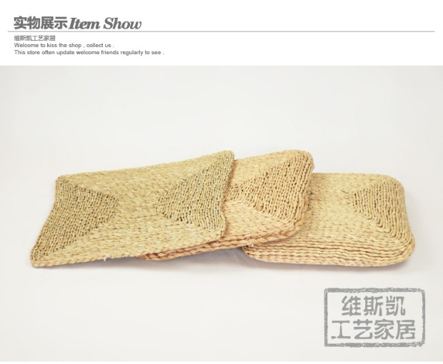 Miễn phí vận chuyển rơm mây vuông tatami futon đệm cửa sổ và dày mat đệm yoga thiền Phật - Ghế đệm / đệm Sofa thảm trải bàn ghế gỗ