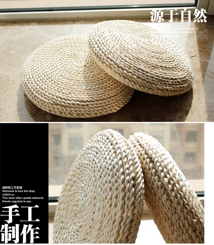 Dày rơm tatami futon đệm thiền thiền yoga Phật tròn đan mat lông kiểu Nhật ngô - Ghế đệm / đệm Sofa